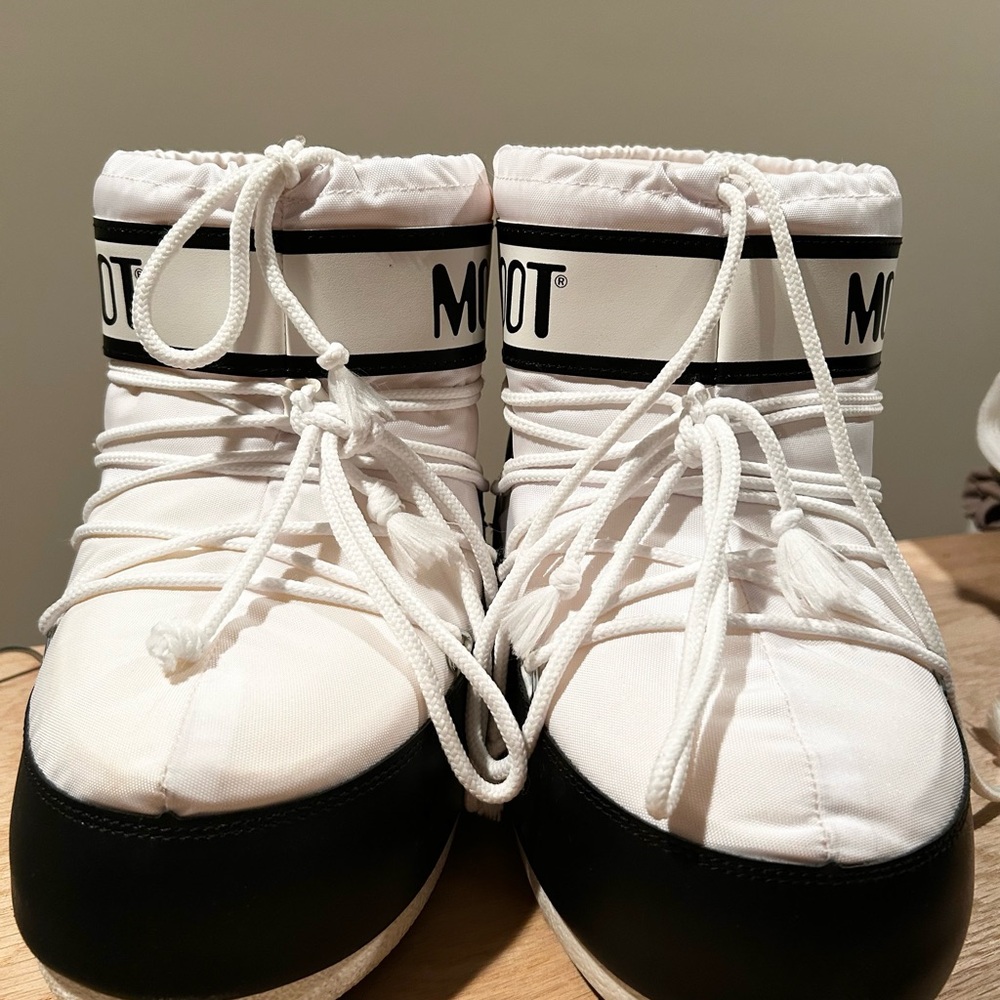 Moon Boot Classic White and Black Boots